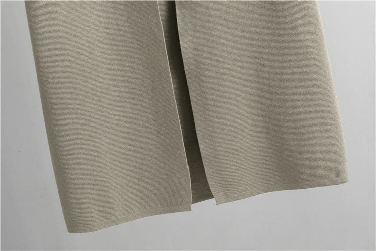 2026 Winter And Autumn Fashionable Elegant Women's Knitted 3-Piece Set cardigan Women's Sweater Women's Wide Leg Pants