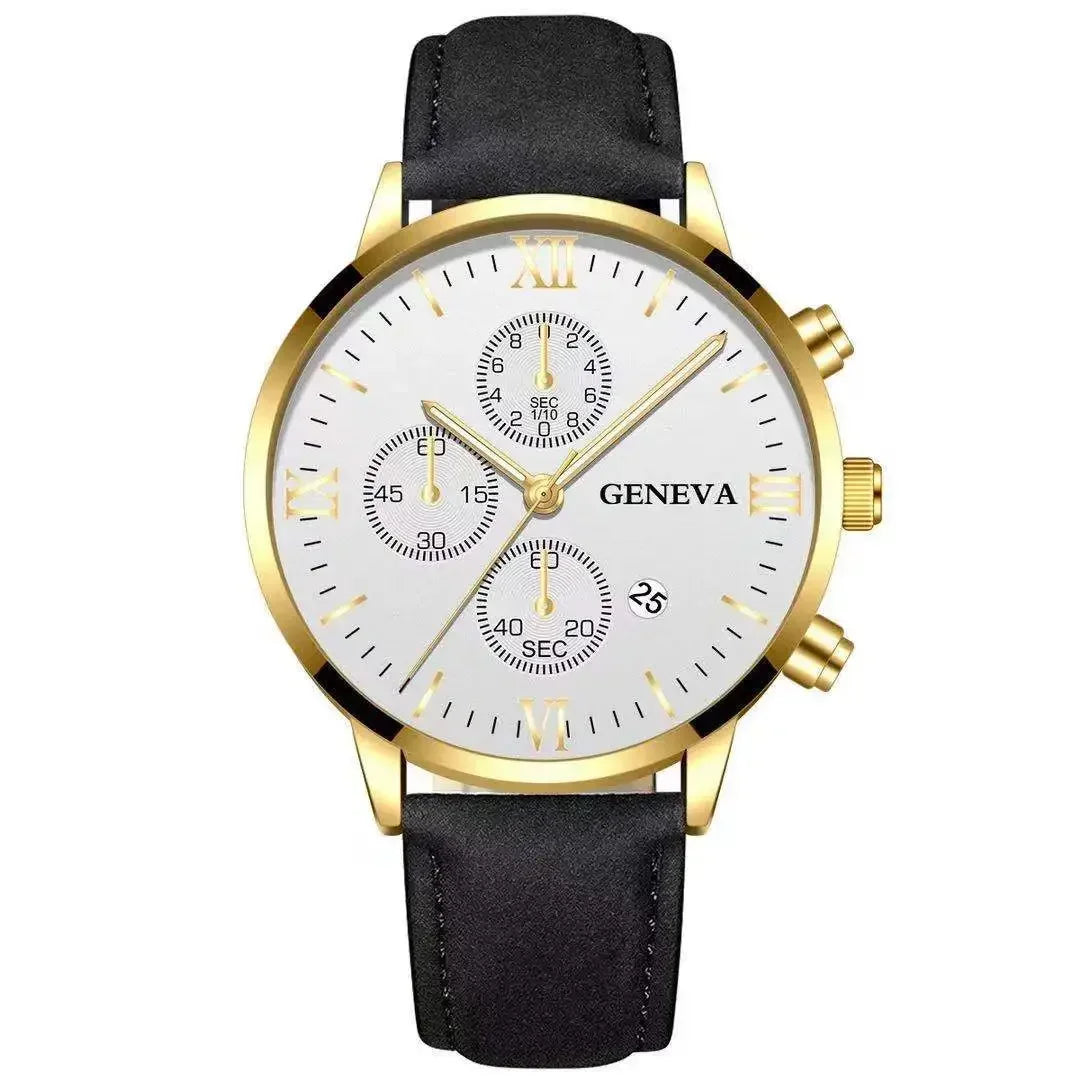 1PC Black Quartz Watch Men Roman Dial Watch Fashion Round Date Quartz Watch for Sports Relogios Masculino Relojes Para Hombres
