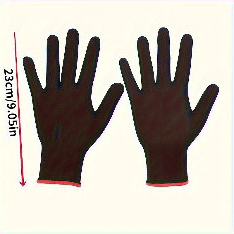 A set of breathable nylon garden work gloves, without PU coating and silicone, not waterproof, used for excavation and planting