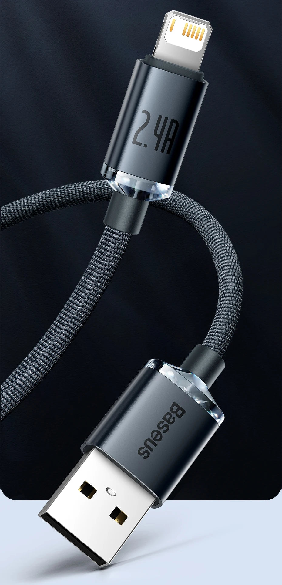 Baseus USB Cable For iPhone 14 13 12 Pro Max X XR XS 8 7 6s 6 iPad Fast Data Charging Charger USB Wire Cord Mobile Phone Cables