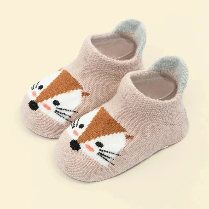 6 Pairs/Lot Cotton Baby Anti-slip Boat Socks For Boys Girls Low Cut Floor Kids Toddler Sock With Rubber Grips For 0-5Years