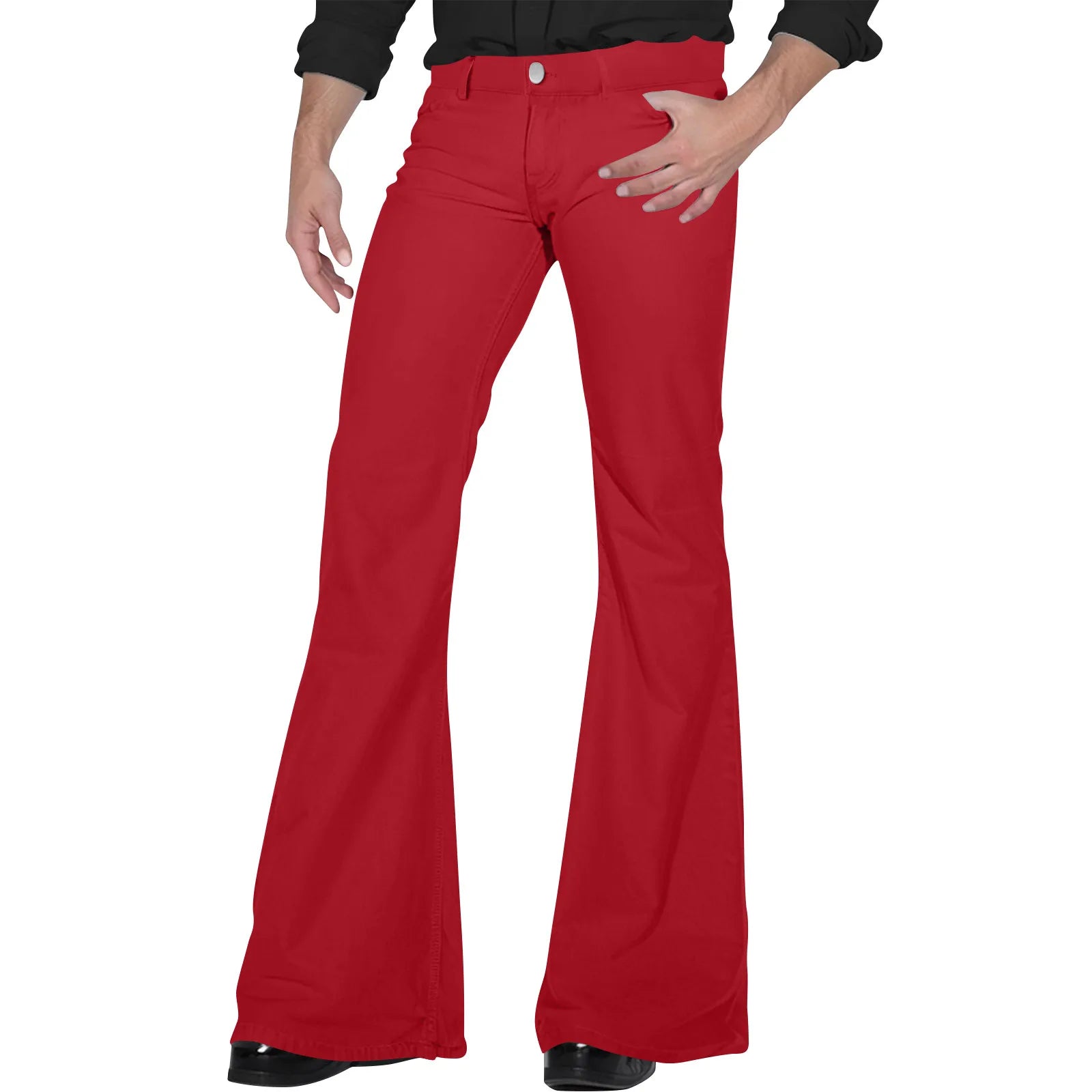 Flare Pants Men Spring Solid Color Daily Simple Classic Trousers Chic Comfortable Hip Hop Mopping Bottoms Disco Flared Pants