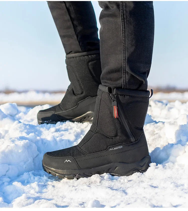 Men Boots  Winter Shoes For Men Warm Snow Boots Mid-calf Men Warm Shoes Thick Plush Winter Boots For Men Women Cotton Shoes