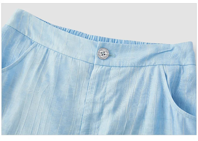 Semir Bowknot Strap Wide Leg Pants Set Women 2025 Summer New Linen Like Textured Two Piece Outfit for Vacation Style