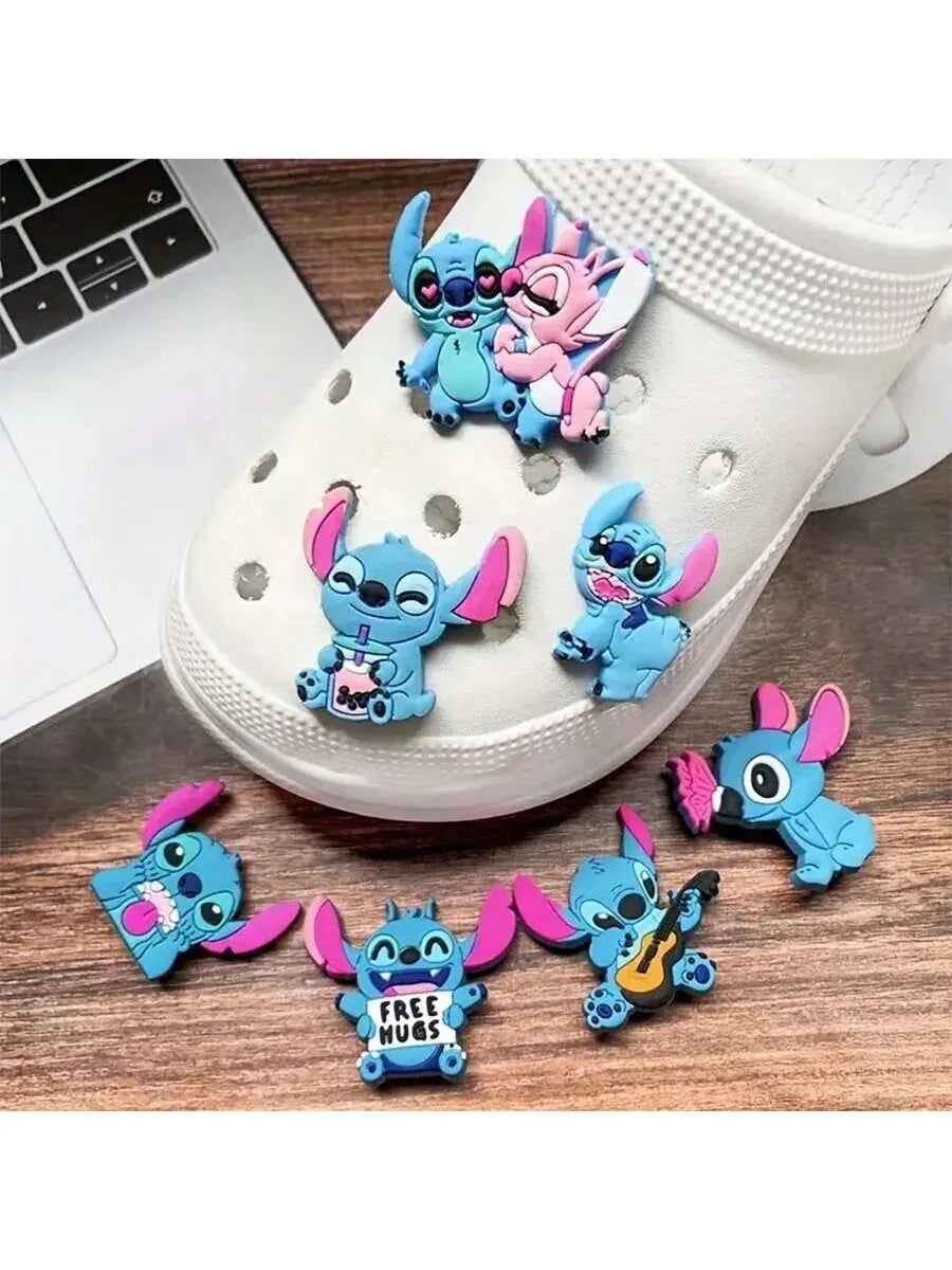 MESUCA 8pcs Stitch Shoe Decorations Accessories Charms For Clogs Bogg Bag Bubble Slides Sandals