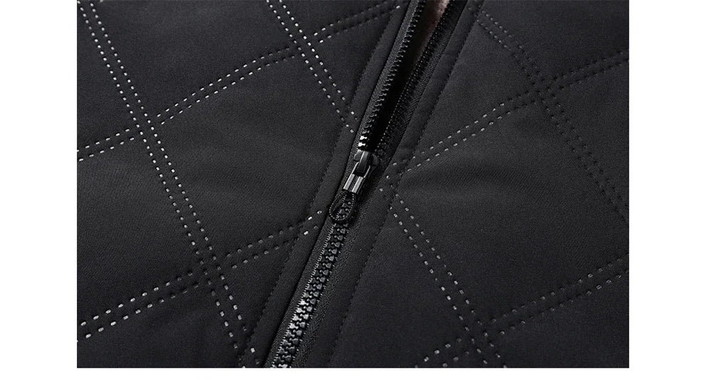 Winter Men Fleece Warm Padded Jacket Men Stand Collar Thermal Parkas Men Cotton Thicken Windbreaker Jacket Men Clothing