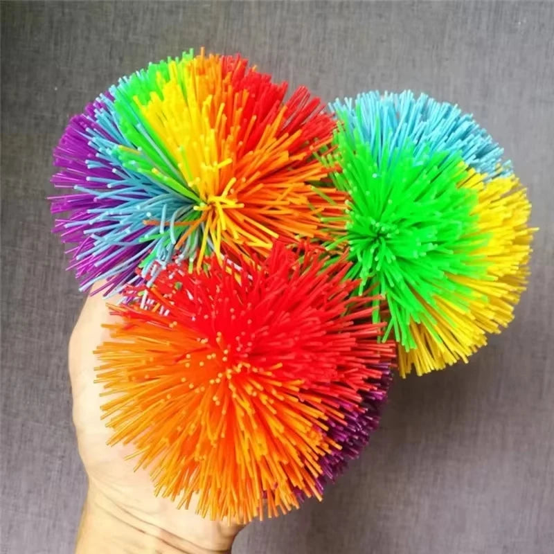 Rainbow Stringy Balls Sensory Fidget Toys For Kids Party Favors Outdoor Fun Games Pelotas Saltarinas Niños Juguetes Divertidos