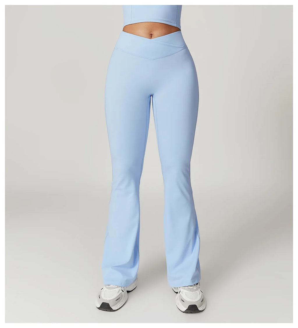 Flared Pants Women Yoga Bell-bottoms Tight Lifting Dance High Waist Tights Sport Pants Gym Running Breathable Fitness Leggings