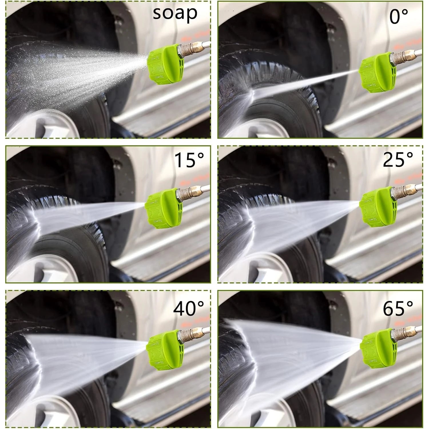 High Pressure Car Wash Nozzle 6 in 1 Multifunctional 14 Inch Design Suitable for 1/4 Inch Pressure Washer Machines