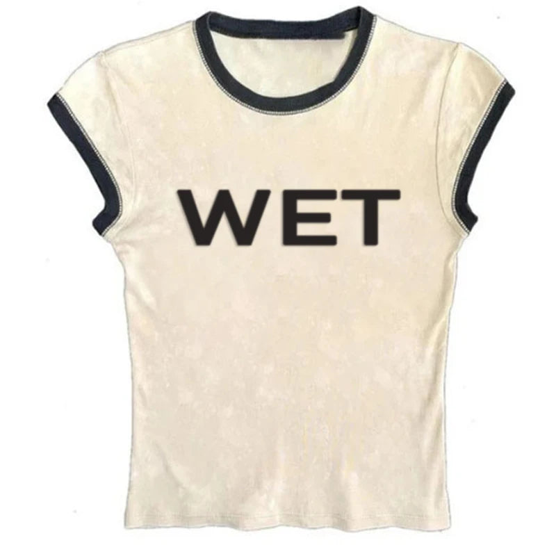 Vintage Y2K Letter Print Women Summer Fashion Trash Trash Slim Cool Girl Harajuku Crop Tops Girls Streetwear Gothic sling emo