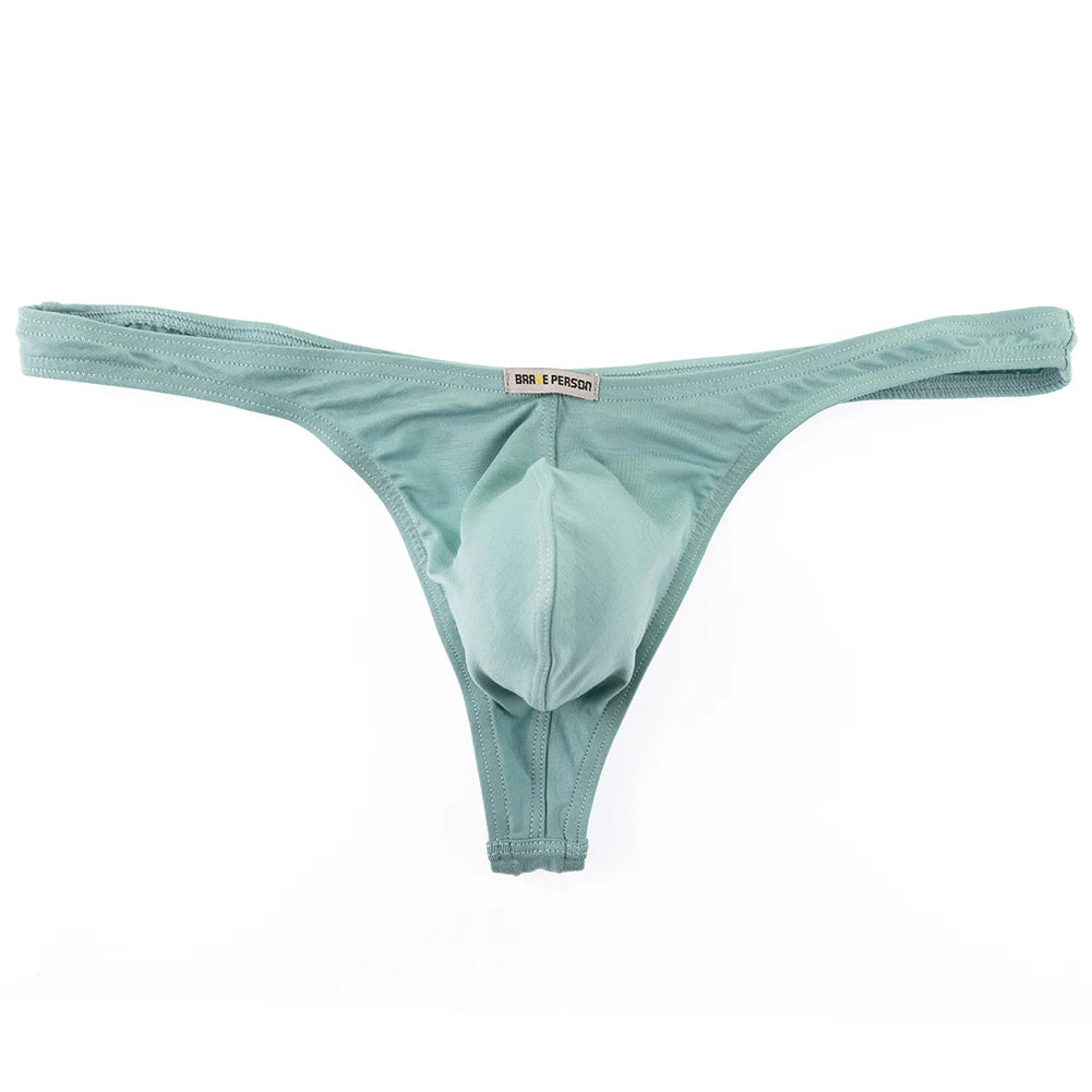 Men Underwear Breathable Thongs And G Strings Brave Person Male Panties Modal Bikinis Tangas Hombres