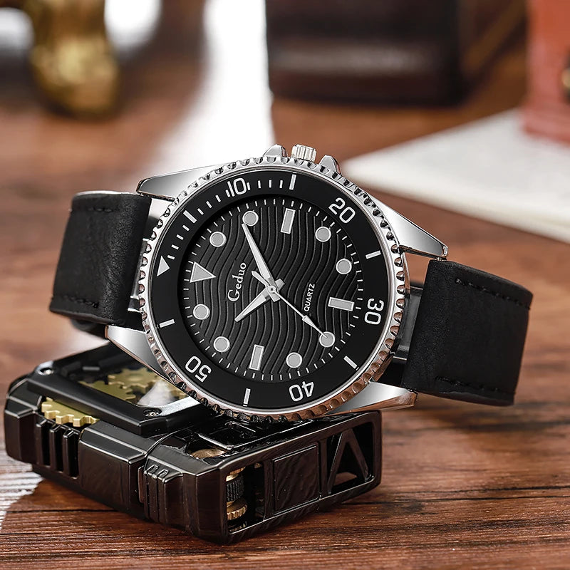 Fashion Casual Leather Strap Men Quartz Watches Relogio Masculino relojes para hombres en çok satılan ürünler 2023 ساعة يد رجال