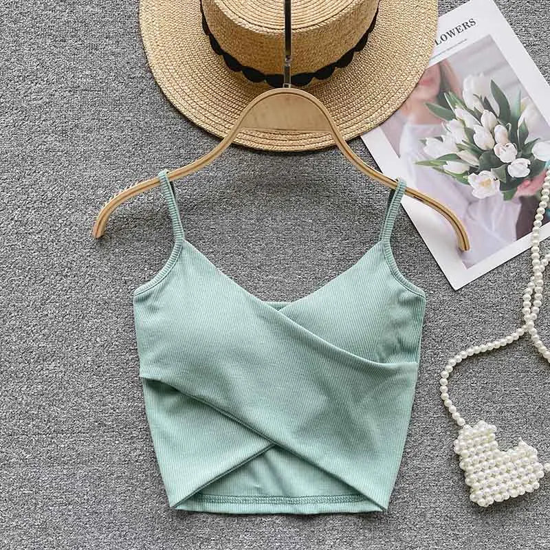  Irregular Casual Sport Camisole Women Strap Design Solid Fashion 2023 Y2K Elegant Ladies Chic Slim Tank Tops