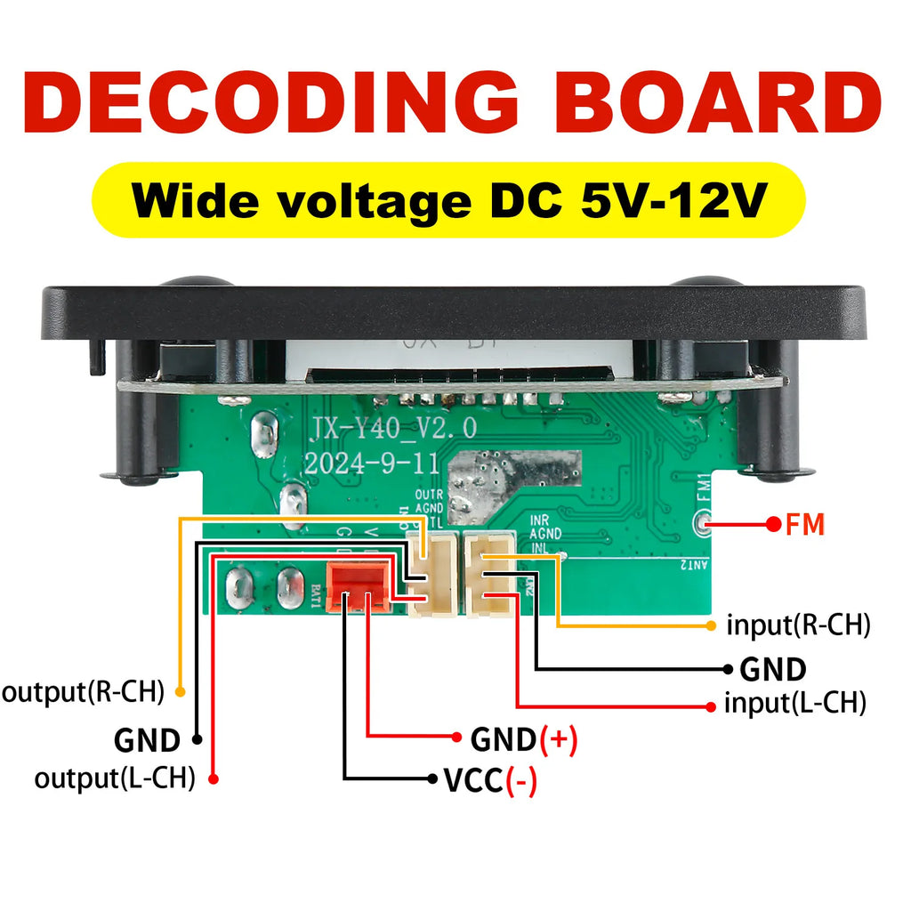 DC  12V Bluetooth 5.0 MP3 WMA WAV APE Decoder Board Hands-free Car Audio Microphone USB TF FM Radio Mp3 Music Player Speaker