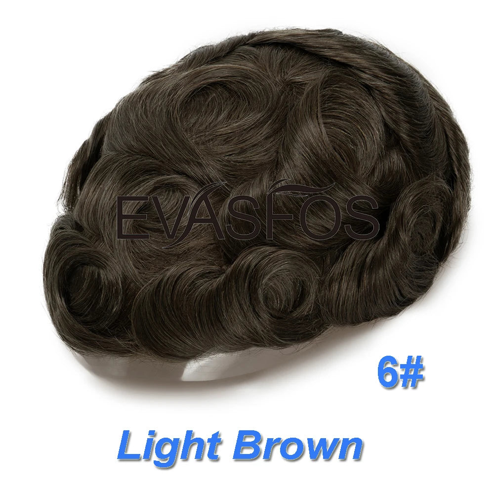 Invisible Knots Men Capillary Prosthesis Wig For Men 0.03mm Ultra Thin Skin Hair Replacement Men Toupee Natural Hair System Men