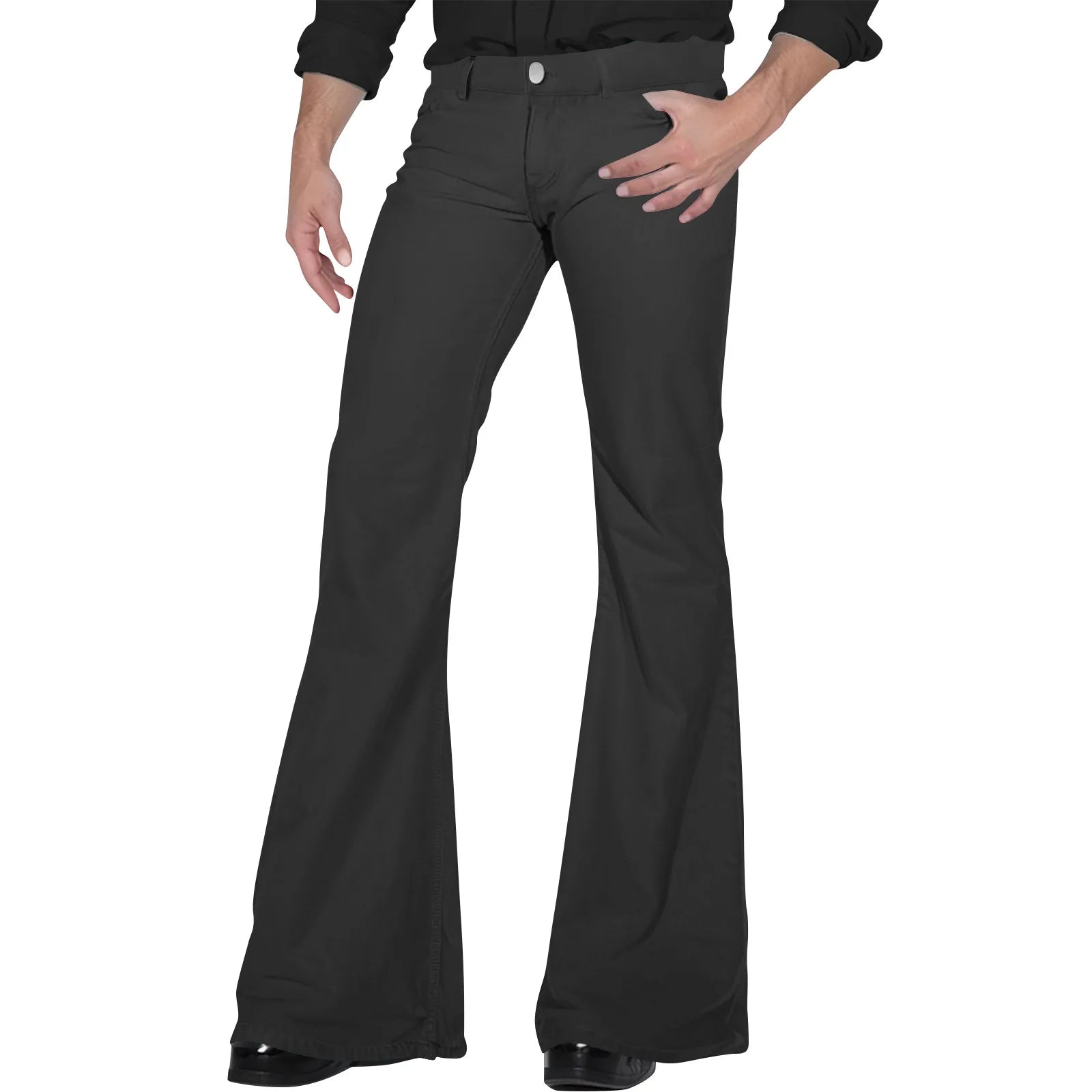 Flare Pants Men Spring Solid Color Daily Simple Classic Trousers Chic Comfortable Hip Hop Mopping Bottoms Disco Flared Pants