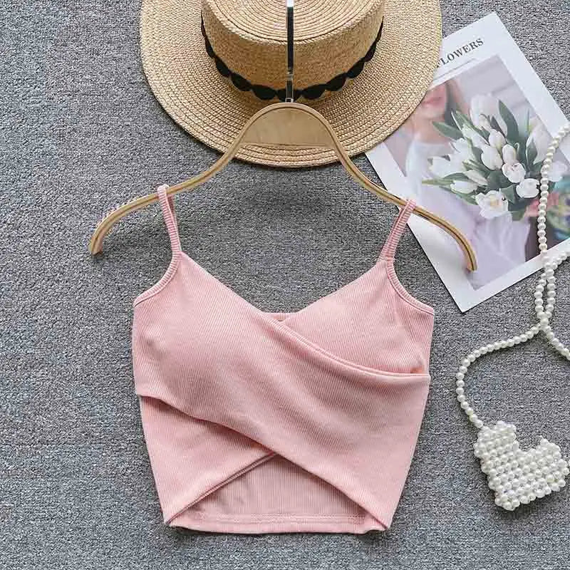  Irregular Casual Sport Camisole Women Strap Design Solid Fashion 2023 Y2K Elegant Ladies Chic Slim Tank Tops
