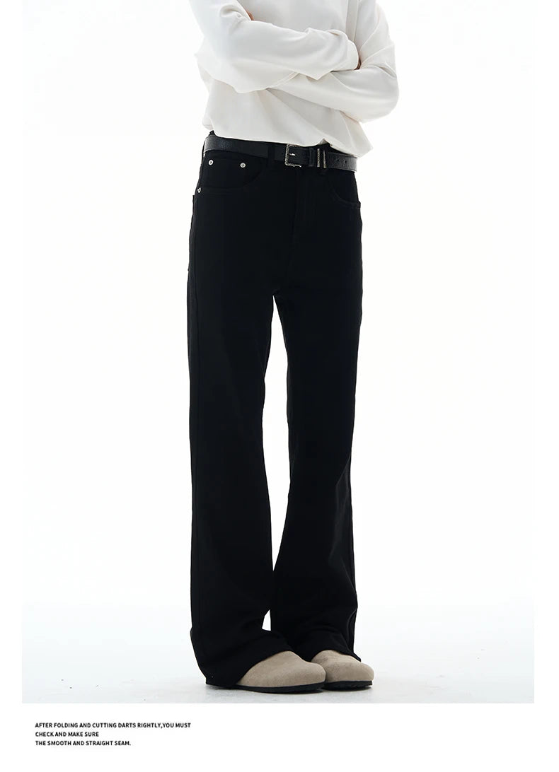 Men's Flared Pants Solid Stretch New Slim Wide Legs Fashion Trousers Hip Hop Casual Hippie Pants Male Streetwear