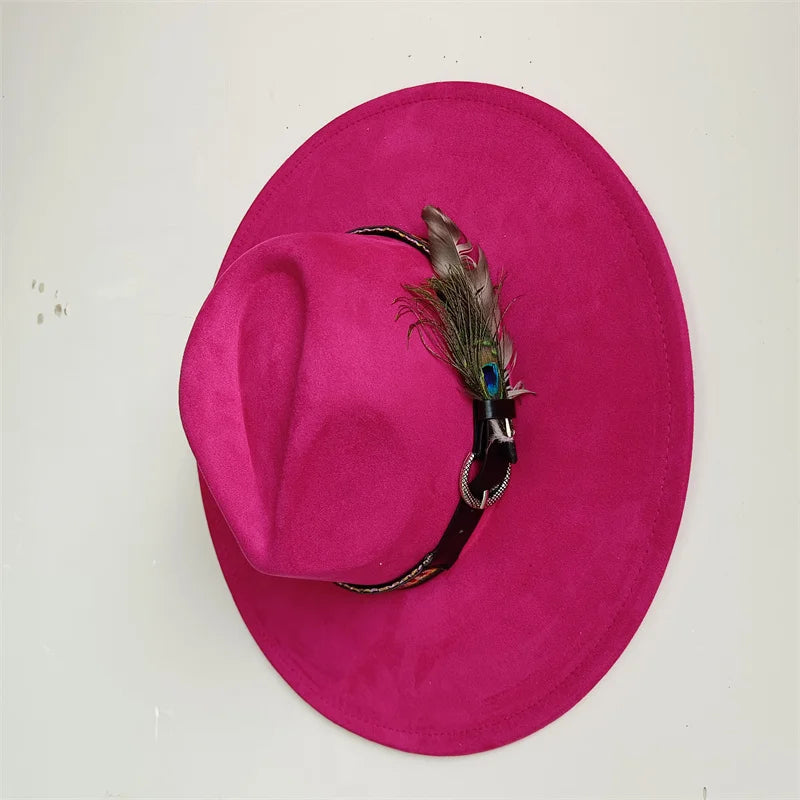 Hot sale suede fedora hat for men and women 56-58cm adult size suede jazz hat classic church fedora women's gorras para hombres