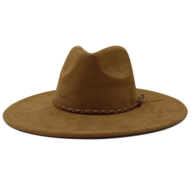 Gorras Para Hombres Three styles Suede Hat Water drop hat 9.5cm Wide Brim Fedora Hat Women's Autumn and Winter Felt Jazz Hat