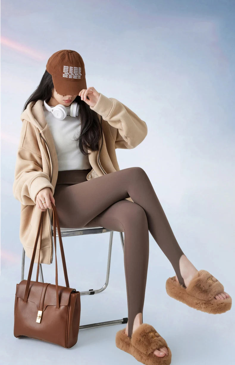 BIVIGAOS Autumn Winter New Rabbit Fleece Thicken Boots Leggings Women Slim Foot Pants Yoga Fitness Sports Warm Shark Leggings