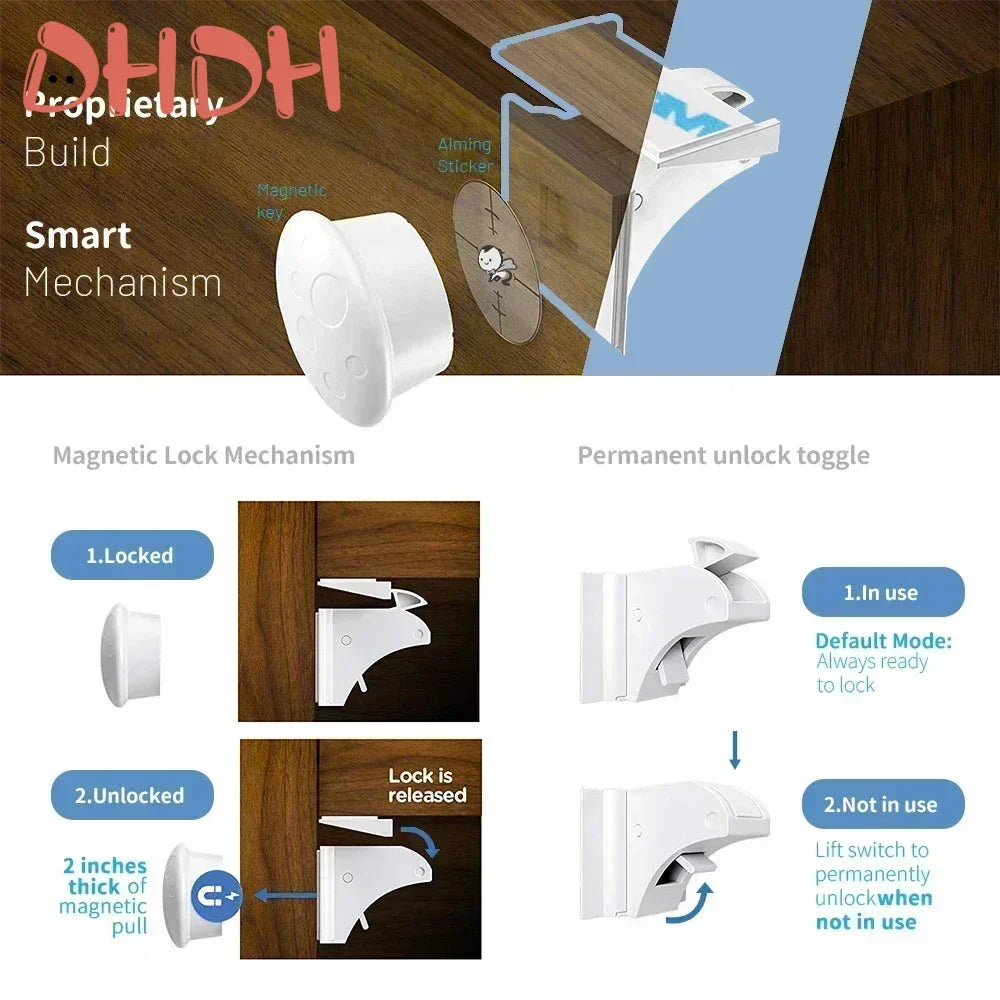 Magnetic Baby Safety Lock Children Protection Invisible Drawer Latch Cabinet Door Lock Limiter Children Security