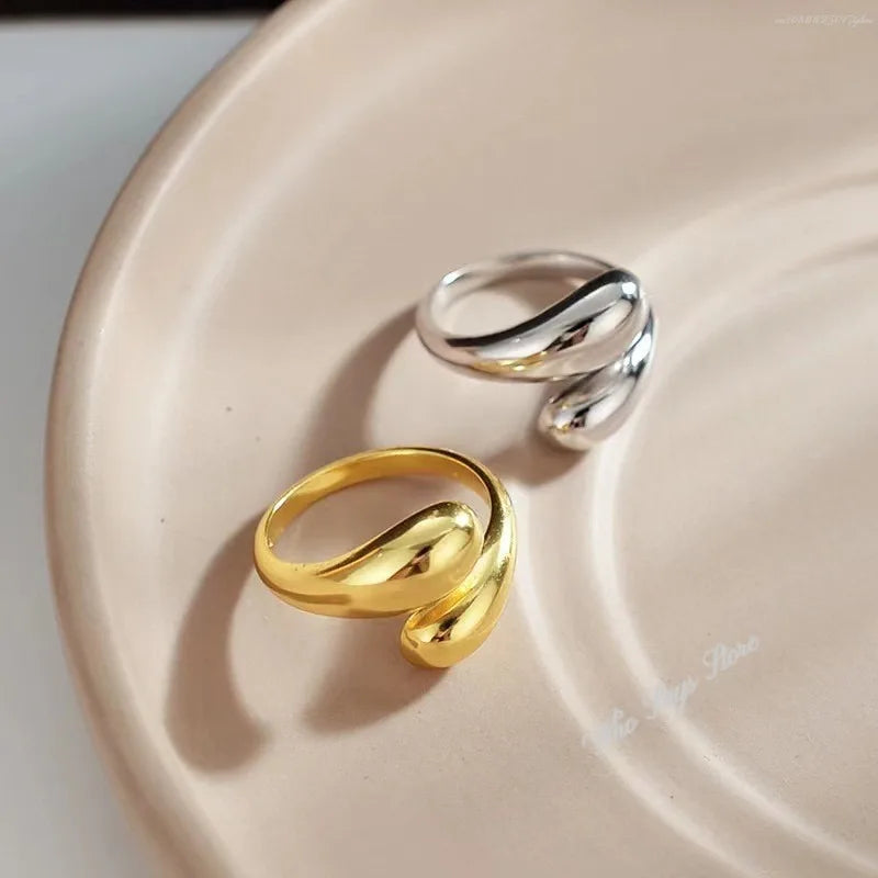 Rings for Women Stainless Steel Rings Classic Gold Color Adjustable Rings Wedding Aesthetic Jewelry Gift Anillos Para Hombres