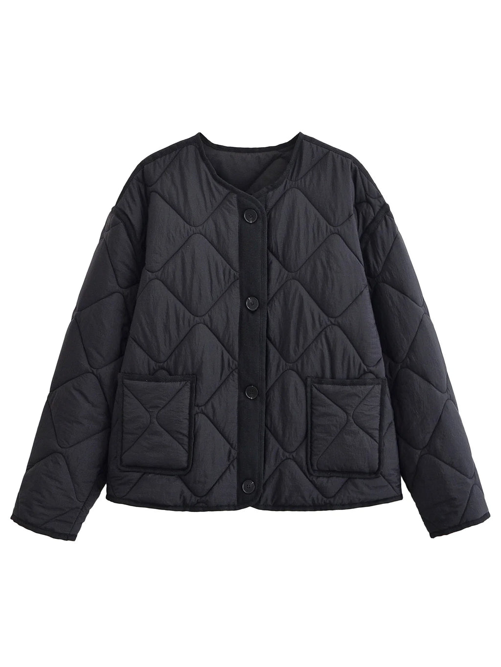 Nlzgmsj Autumn Winter Women's Solid Single-breasted O-Neck Jacket Fashion  Long Sleeve Coat  Street Casual  Short  Jacket