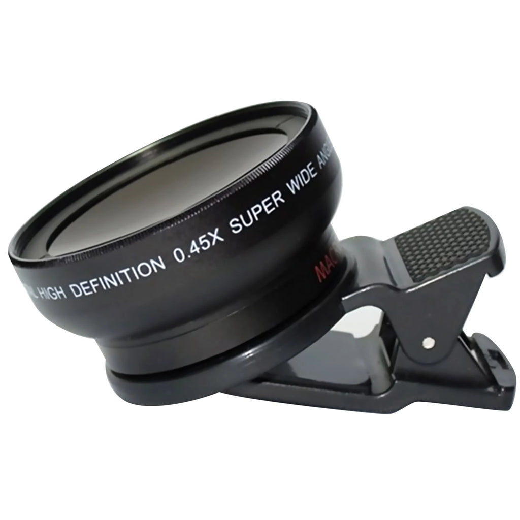2-In-1 Mobile Phone Lens 0.45X Wide Angle Lens 10X Macro HD Camera Lens Universal for iPhone for Android Phone Len Clip