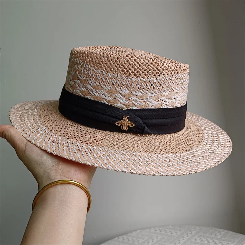 Straw hat women breathable sun hat fashion hollow retro straw hat hand-woven summer travel straw hat gorras para hombres