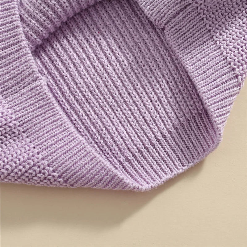 Suefunskry Newborn Baby Girl Boy Knitted Long Sleeve Autumn Winter Sweater Solid Loose Pullover Casual Tops Kids Clothes 3M-5Y
