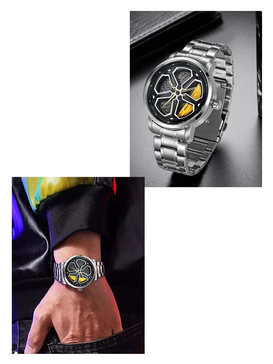 2025 NIBOSI Watches for Men Men Watch Quartz Watch Men Fashion Spinning Supar Car Wheel Watches for Men Relogio Masculino