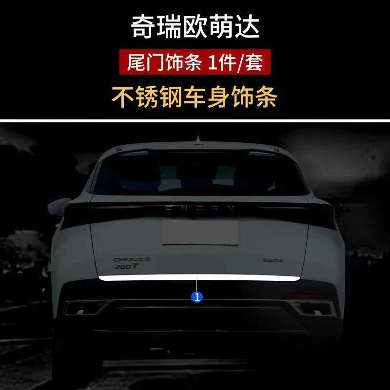 Car Rear Door Trim Tailgate Bottom Chrome Decorative Strip Protective Parts For Omoda C5 2022-2024 Exterior Accessories Styling