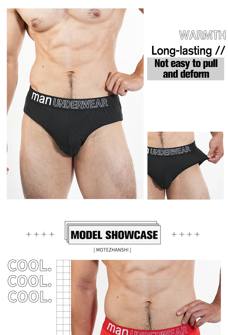 2Pcs Men‘s Large Briefs Mens Comfortable Underpants Man Sexy Gifts Underwear Stunend Breathable Triangle Panties Para Hombres