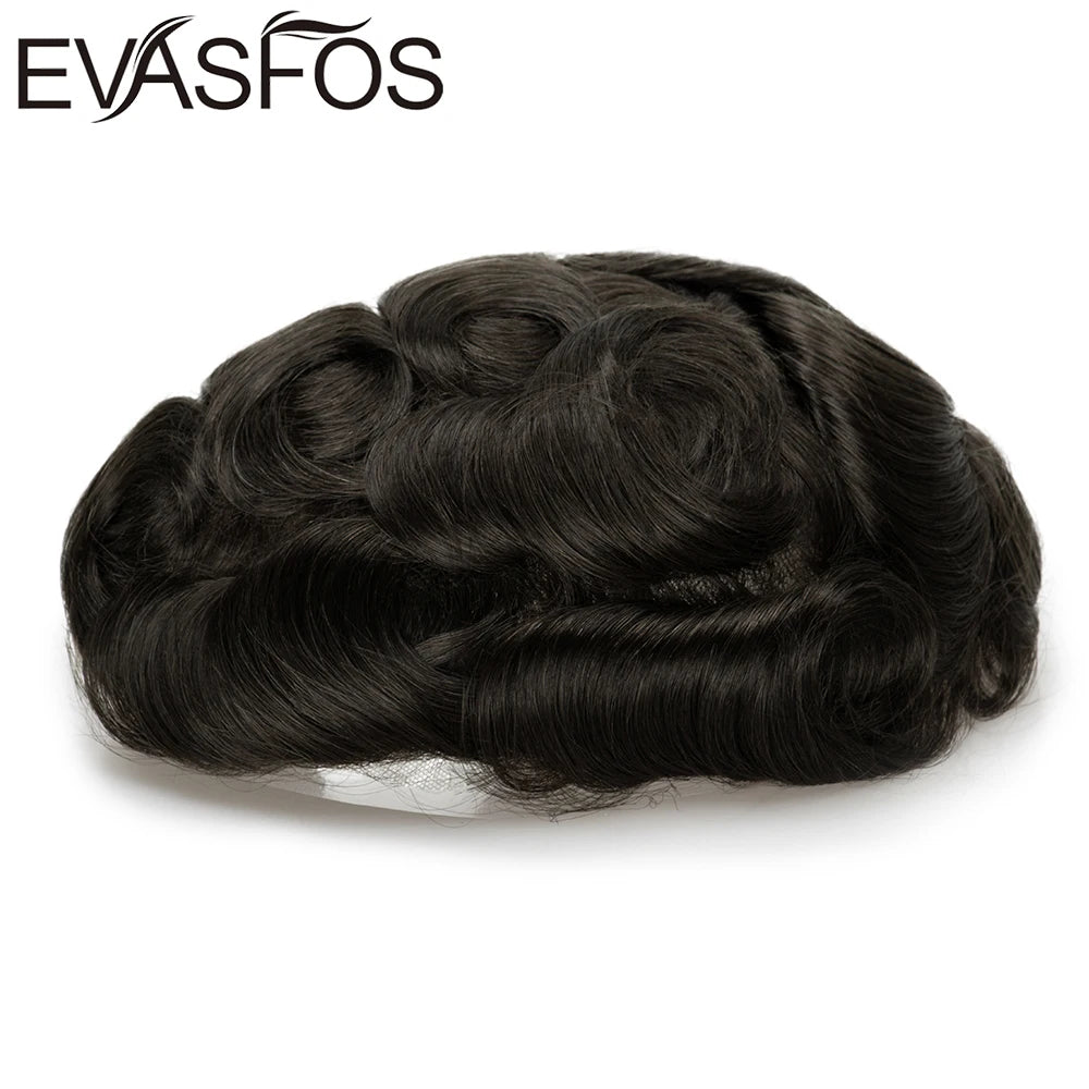 Invisible Knots Men Capillary Prosthesis Wig For Men 0.03mm Ultra Thin Skin Hair Replacement Men Toupee Natural Hair System Men
