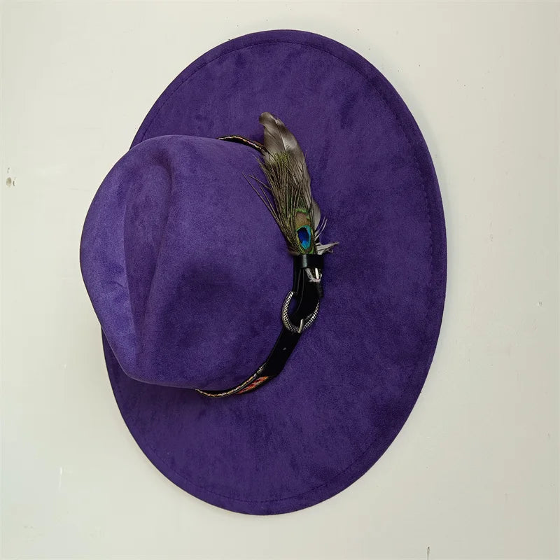 Hot sale suede fedora hat for men and women 56-58cm adult size suede jazz hat classic church fedora women's gorras para hombres