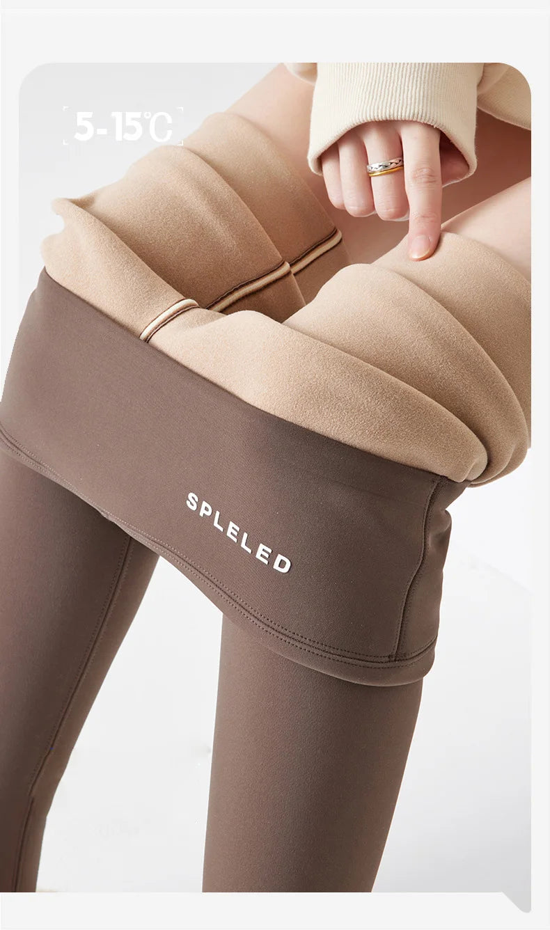 BIVIGAOS Autumn Winter New Rabbit Fleece Thicken Boots Leggings Women Slim Foot Pants Yoga Fitness Sports Warm Shark Leggings