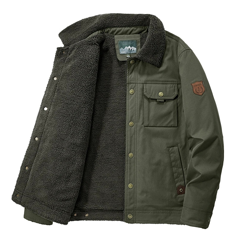 Men Winter New Fleece Thick Warm Jacket Men Fashion Casual Windproof Coat Men Autumn Outwear Tactics Military Jacket Men