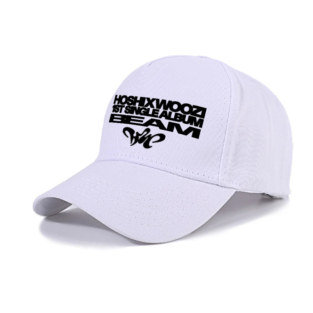 Kpop 17 Athletic Baseball HOSHI X WOOZI 1st Single Album BEAM CARAT Cap Graphic Print Ponytail Hats Gorras Para Hombres