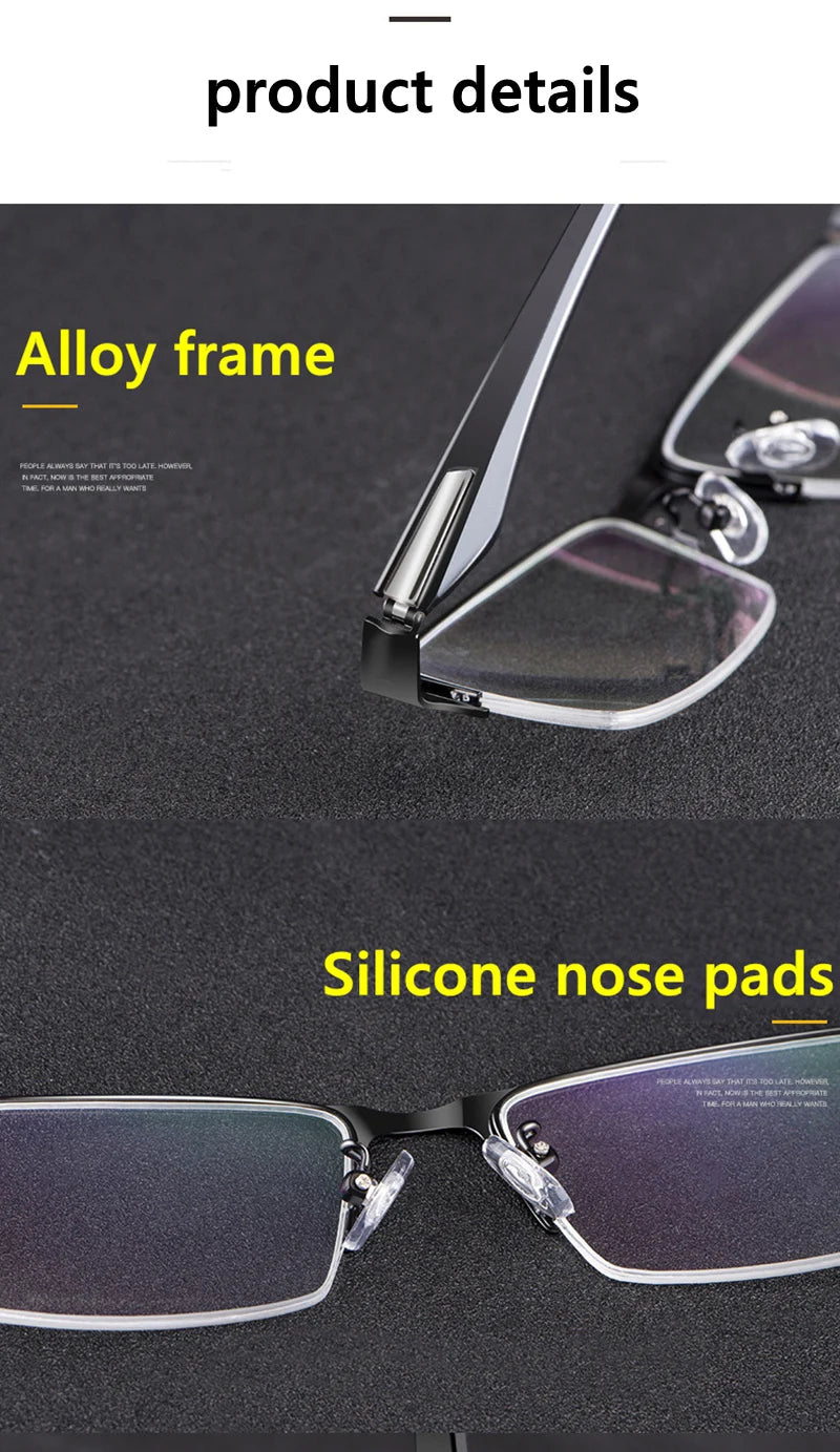 IENJOY Half-frame Reading Glasses Gafas de lectura para hombres High Quality Business Glasses Presbyopic Eyeglasses 1.0 2.0 3.0