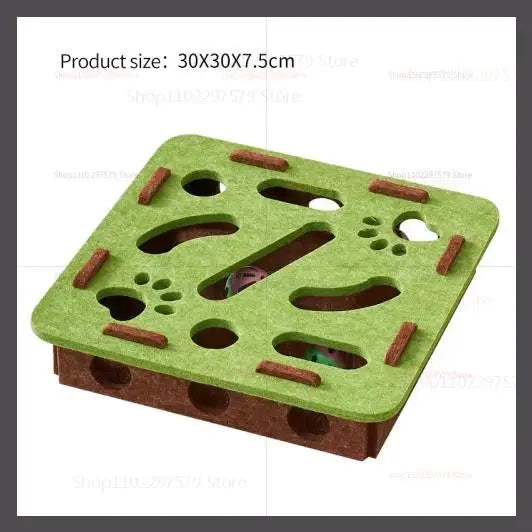 Interactive Cat Toys for Indoor Cats Self Entertainment Felt Maze Box with Digging Holes Bell Balls Relieves Boredom for Pets