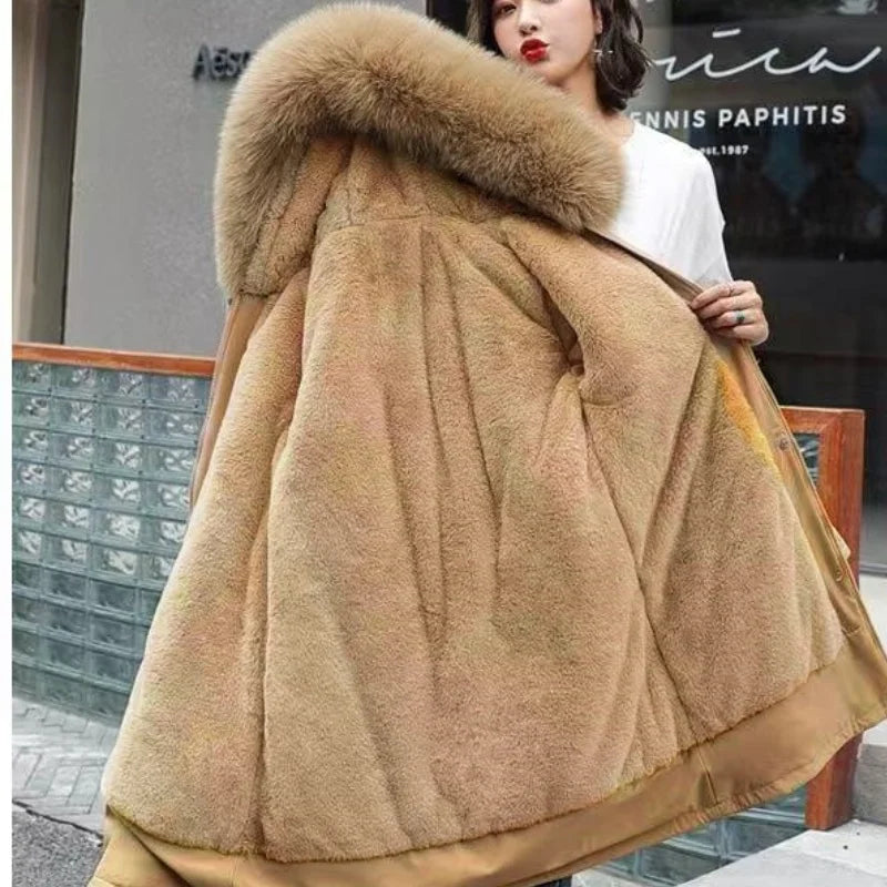 New In Coats & Jackets Women's Winter Padded Jacket Loose Casual Outerwears Fleece Hodded Windbreaker Elegant Office Lady's Coat