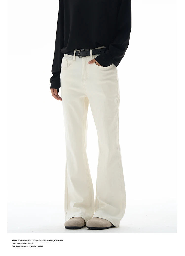 Men's Flared Pants Solid Stretch New Slim Wide Legs Fashion Trousers Hip Hop Casual Hippie Pants Male Streetwear