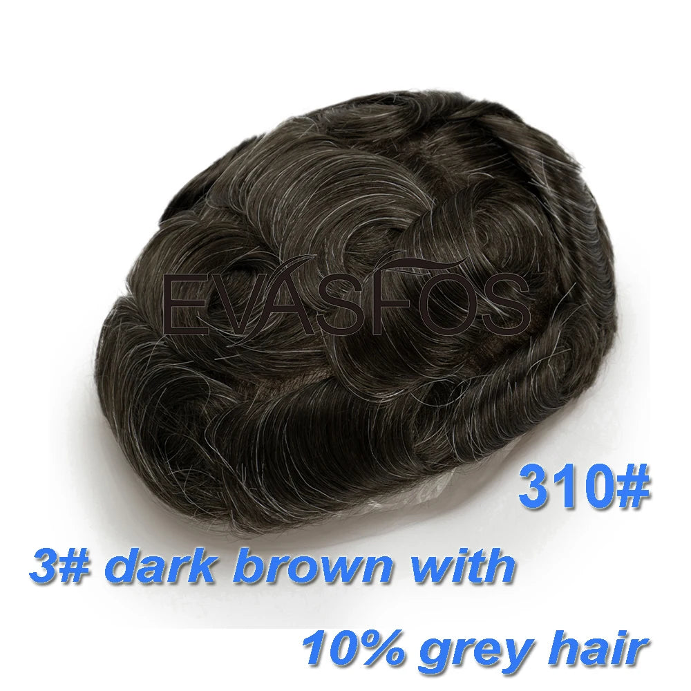 Invisible Knots Men Capillary Prosthesis Wig For Men 0.03mm Ultra Thin Skin Hair Replacement Men Toupee Natural Hair System Men