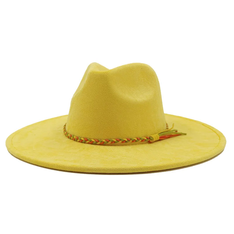 Gorras Para Hombres Three styles Suede Hat Water drop hat 9.5cm Wide Brim Fedora Hat Women's Autumn and Winter Felt Jazz Hat