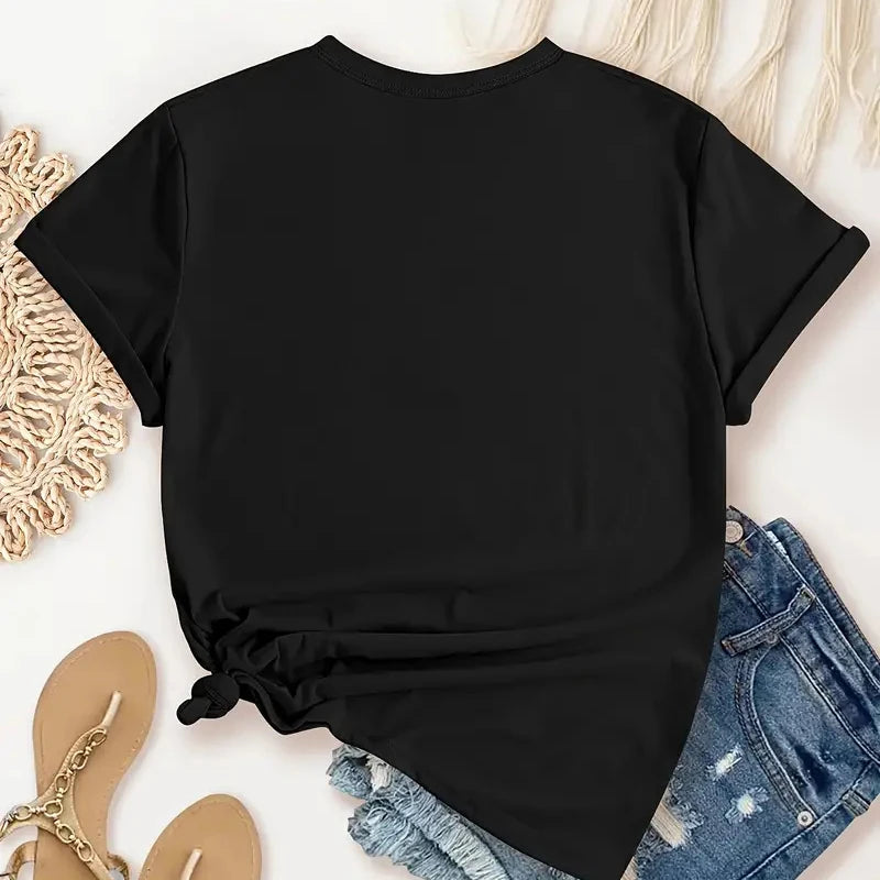 Women's Butterfly Tree Print Harajuku T-Shirt, Round Neck Top, Short Sleeve, Casual Summer Tee Shirt
