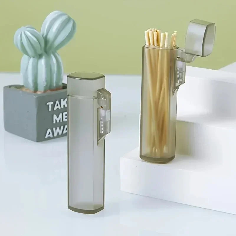Kitchen, and Restaurant Supplies, Plastic Portable Toothpick Case - Clear Toothpick Holder for Outdoor Travel