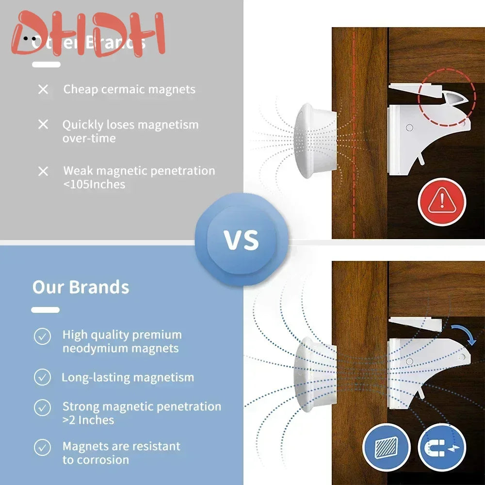 Magnetic Baby Safety Lock Children Protection Invisible Drawer Latch Cabinet Door Lock Limiter Children Security