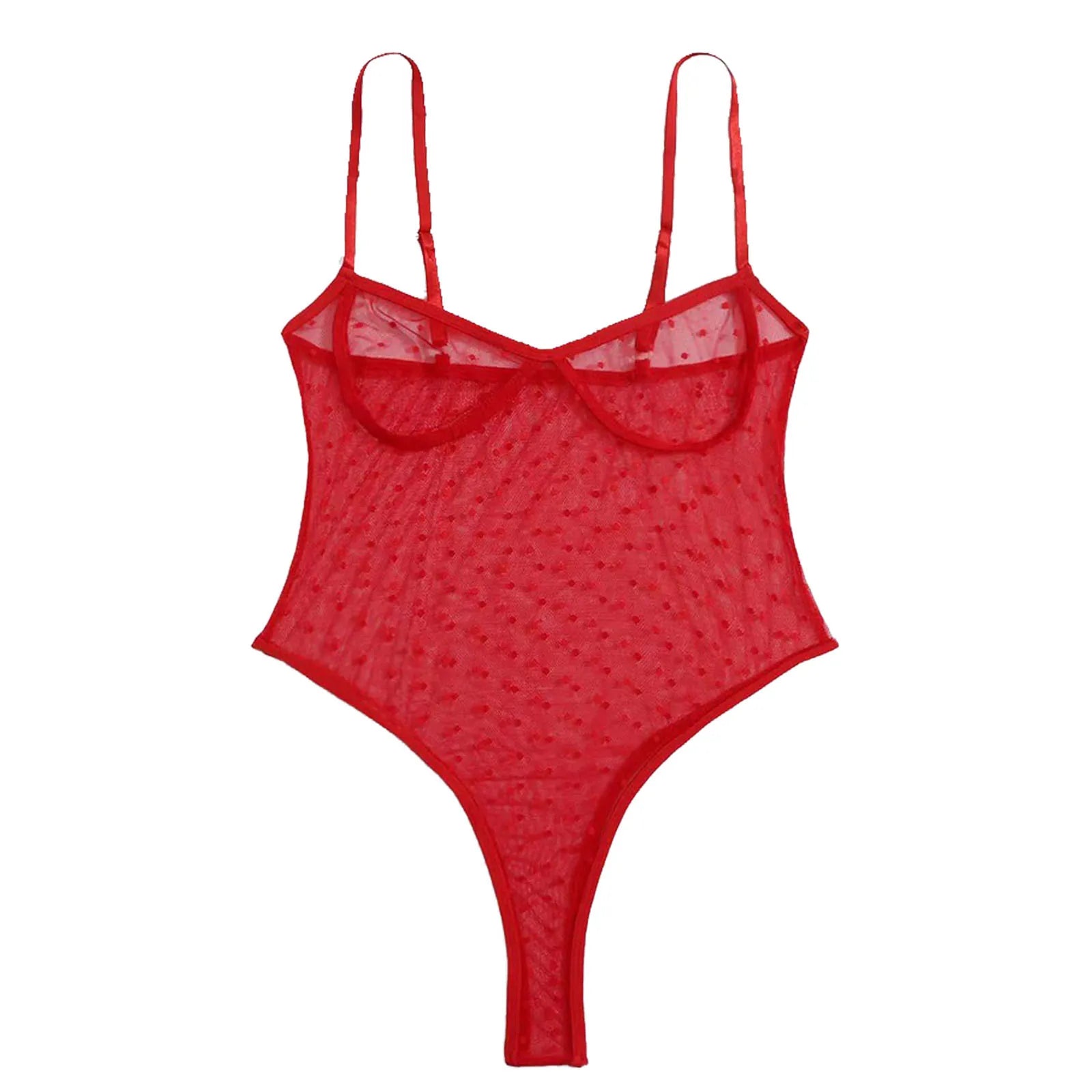 Sexy Underwear Women'S Backless Mesh Bodysuit Lace Up Sheer Teddy Nightie Lingerie Fishing Net Sleepwear Steel Ring Pajamas