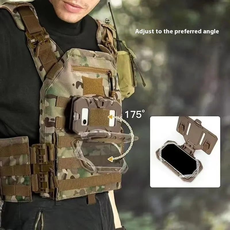Tactical Navigation Board Foldable Mobile Phone Holder Chest Bag Admin Panel for Hunting Vests Tactical Organizer Accessory